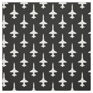 White T-38 Talon Pattern on Black Stof