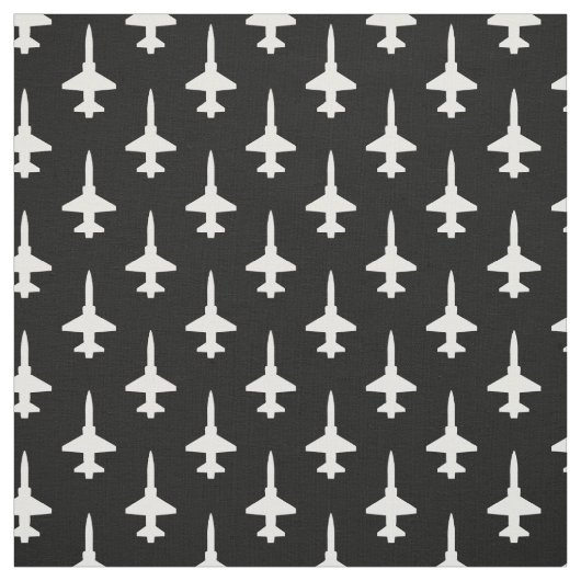 White T-38 Talon Pattern on Black Stof (Swatch)