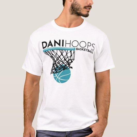 White T-Shirt - Dani Hoops Basketball (Voorkant)