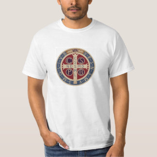White T-Shirt met de Medal of St. Benedict