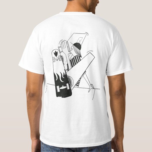 white t-shirt skater on half pipe (Achterkant)