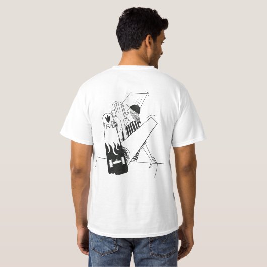 white t-shirt skater on half pipe (Achterkant volledig)