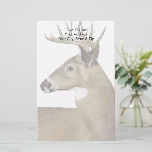 White Tail Buck Briefpapier (Staand voorkant)
