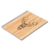 White Tail Buck Deer Head Wood Graanstijl Notitieboek (Linkerzijde)