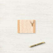White Tail Buck Deer Head Wood Graanstijl Post-it® Notes (Op bureau)