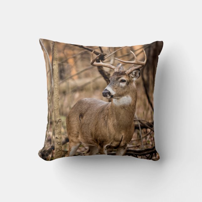 White Tail Deer Buck Kussen (Voorkant)