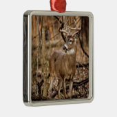 White Tail Deer Buck Metalen Ornament (Rechts)