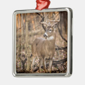 White Tail Deer Buck Metalen Ornament (Links)