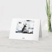 White Tail Deer (Buck) Winter Wenskaart Kaart (Achterkant)