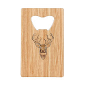 White Tail Deer Buck Wood Gray Style Design Creditkaart Flessenopener (Voorkant)