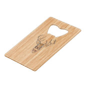 White Tail Deer Buck Wood Gray Style Design Creditkaart Flessenopener (Voorkant Gekanteld)