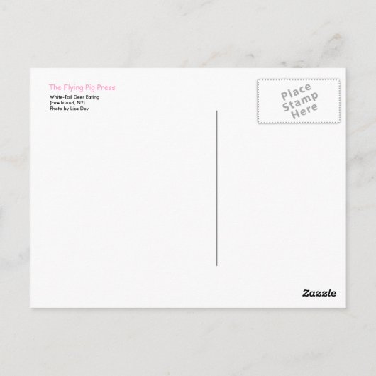 'White-Tail Deer Eating'-Briefkaart Briefkaart (Achterkant)