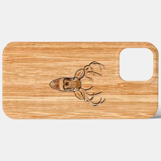 White Tail Deer Head Blond Wood Graanstijl Case-Mate iPhone Case (Achterkant (horizontaal))