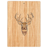 White Tail Deer Head Blond Wood Graanstijl Klembord (Achterkant)