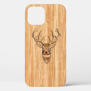 White Tail Deer Head Buck Wood Grain Style Decor Case-Mate iPhone Case