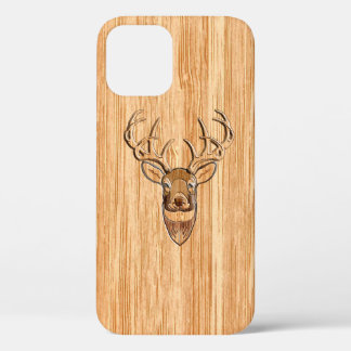 White Tail Deer Head Buck Wood Grain Style Decor Case-Mate iPhone Case