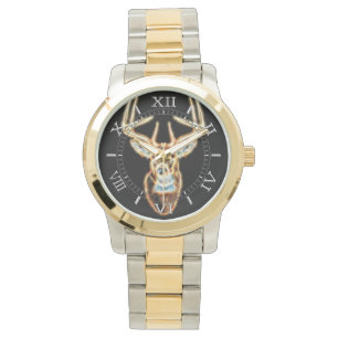 White tail Deer Head Energy Spirit Dial Horloge