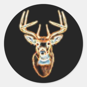 White tail Deer Head Energy Spirit Ronde Sticker