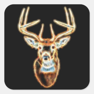White tail Deer Head Energy Spirit Vierkante Sticker