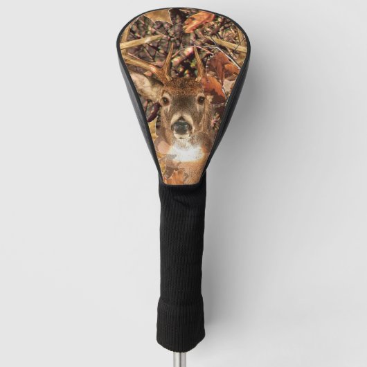 White Tail Deer Head Herfst Energie gecentreerd op Golfheadcover (Voorkant)