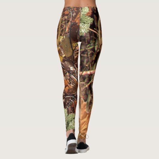 White Tail Deer Head Herfst Energie gecentreerd op Leggings (Achterkant)