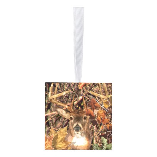 White Tail Deer Head Herfst Energie gecentreerd op Ornament (Rechts)