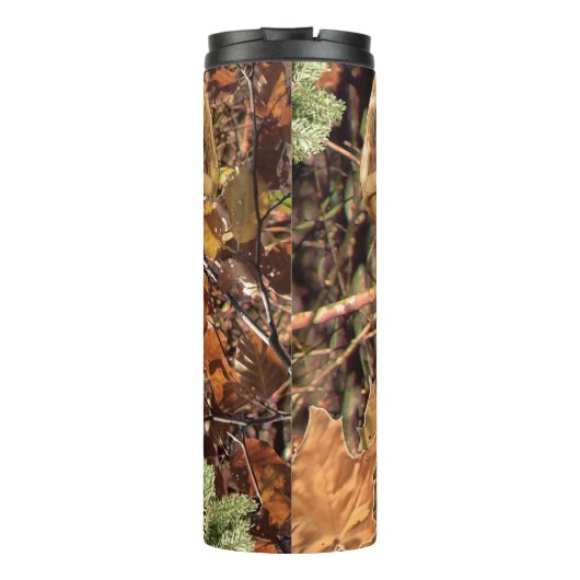 White Tail Deer Head Herfst Energie gecentreerd op Thermosbeker (Achterkant)