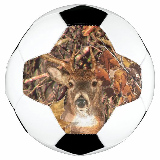 White Tail Deer Head Herfst Energie gecentreerd op Voetbal (Voorkant)