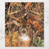 White Tail Deer Head Herfst Energie gecentreerd op Wijn Etiket (Enkel label)
