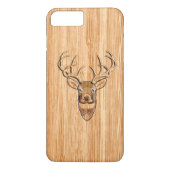 White Tail Deer Head Light Wood Graan Style Case-Mate iPhone Case (Achterkant)