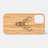 White Tail Deer Head Light Wood Graan Style Case-Mate iPhone Case (Achterkant (horizontaal))