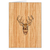 White Tail Deer Head Wood Grain Background (Voorkant)