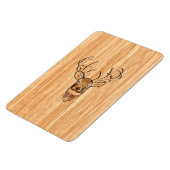 White Tail Deer Head Wood Grain Background Magneet (Linkerzijde)