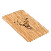 White Tail Deer Head Wood Grain Background Magneet (Rechterzijde)