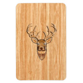 White Tail Deer Head Wood Grain Background Magneet (Verticaal)