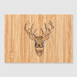 White Tail Deer Head Wood Gray Style Display