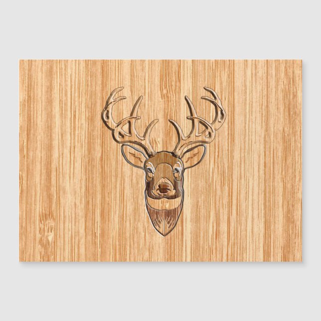 White Tail Deer Head Wood Gray Style Display (Voorkant)