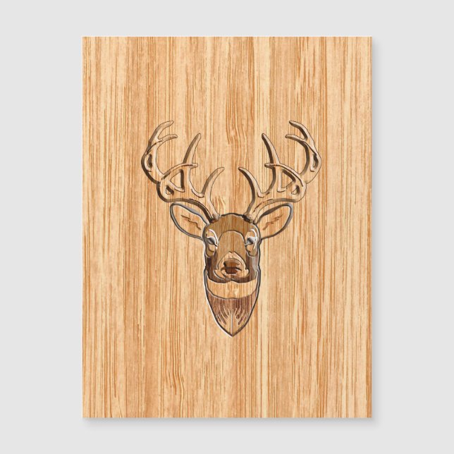 White Tail Deer Head Wood Gray Style Display (Voorkant)