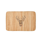 White Tail Deer Head Wood Gray Style Display Badmat (Voorkant)