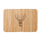 White Tail Deer Head Wood Gray Style Display Badmat (Voorkant)