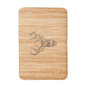 White Tail Deer Head Wood Gray Style Display Badmat (Voorkant Verticaal)
