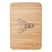 White Tail Deer Head Wood Gray Style Display Badmat (Voorkant Verticaal)