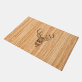 White Tail Deer Head Wood Gray Style Display Deurmat (Schuin)