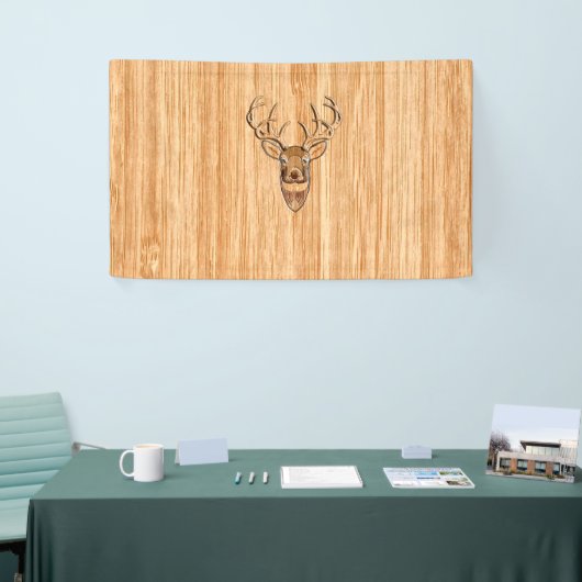 White Tail Deer Head Wood Gray Style Display Spandoek (Beurs)