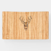 White Tail Deer Head Wood Gray Style Display Spandoek (Horizontaal)