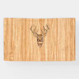 White Tail Deer Head Wood Gray Style Display Spandoek