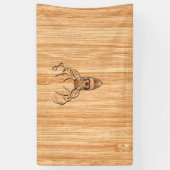 White Tail Deer Head Wood Gray Style Display Spandoek (Verticaal)