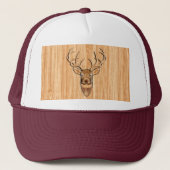 White Tail Deer Head Wood Gray Style Display Trucker Pet (Voorkant)