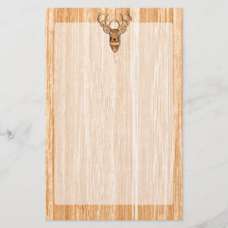 White Tail Deer Head Wood Inlay Grain Style Decor Briefpapier