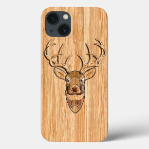 White Tail Deer Head Wood Inlay Grain Style Decor Case-Mate iPhone Case